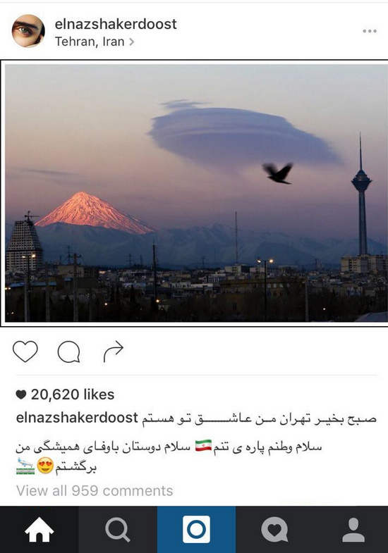 الناز شاکردوست خوشحال از بازگشتش به ایران + عکس