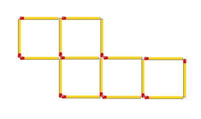 معما، با دو حرکت پنج مربع را چهار مربع کنید! معما، با دو حرکت پنج مربع را چهار مربع کنید!