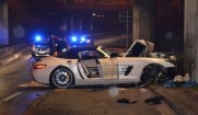 تصاویری از تصادف بنز SLS تصاویری از تصادف بنز SLS