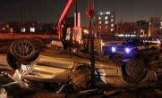 تصادف بامداد امروز در تهران / سقوط مرگبار بنز بر روی آر دی تصادف بامداد امروز در تهران / سقوط مرگبار بنز بر روی آر دی