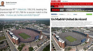 اقدام دروغین مارکا ” برای هوادار نشان دادن رئال مادرید هواداران منچستر و رئال مادرید