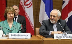 ظریف و اشتون بر سر میز ناهار به رایزنی پرداختند ظریف و اشتون