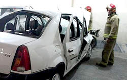 عکس/ انفجار عجیب در داخل خودروی « تندر ۹۰ » انفجار خودرو تندر 90 (L90)