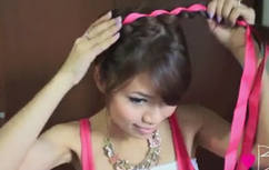 یک بافت و دو مدل / بافت مدل مو شیک با روبان + فیلم 2015-08-25_152046