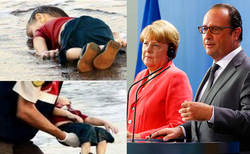 بیانیه اولاند و مرکل در پی عکس کودک ۳ ساله غرق شده سوریه 2015-09-05_182626