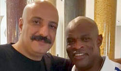 عکس اختصاصی امیر جعفری با رونی کلمن (قهرمان بدنسازی) عکس اختصاصی امیر جعفری با رونی کلمن (قهرمان بدنسازی)